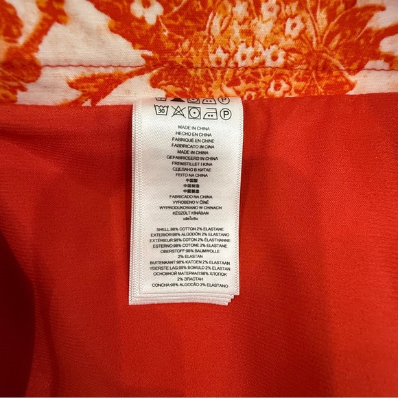 Michael Kors Orange and White Paisley Patterned Skirt Size 12 - Picture 4 of 4